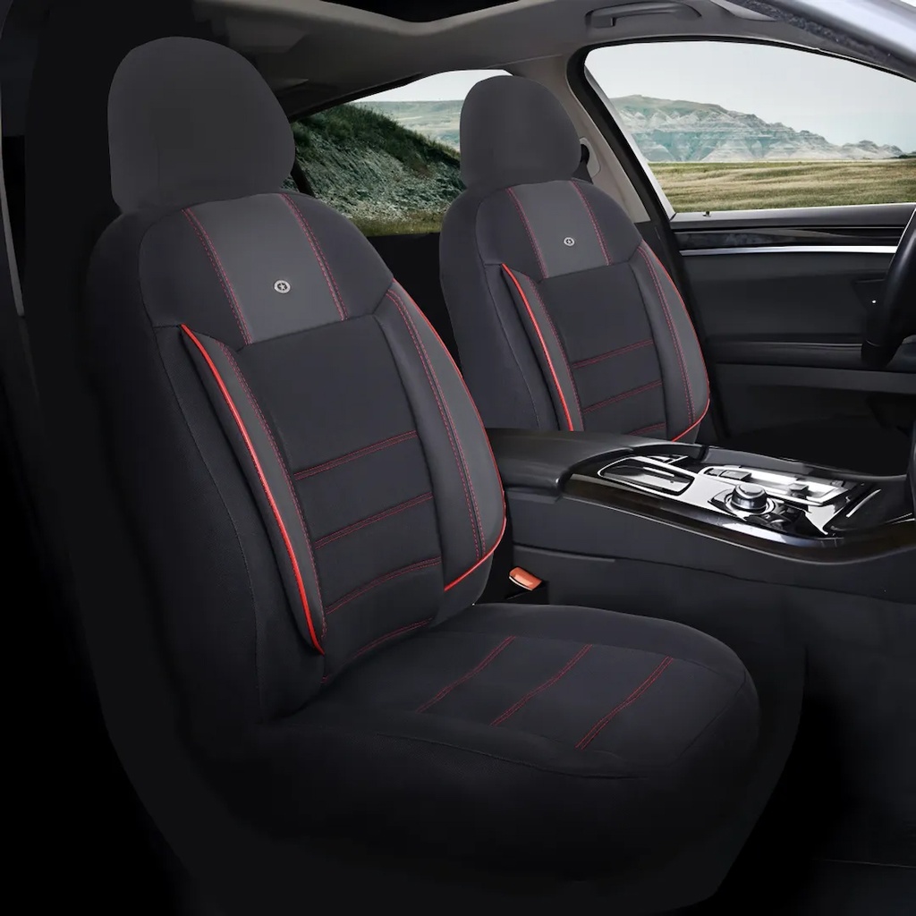 Dacia Duster Araçlara Uyumlu Oto Koltuk Kılıfı Seti - Violet Serisi Siyah/Kırmızı