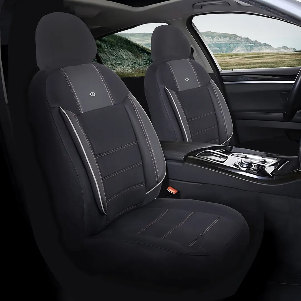 Opel Astra H Araçlara Uyumlu Oto Koltuk Kılıfı Seti - Violet Serisi Siyah/Beyaz